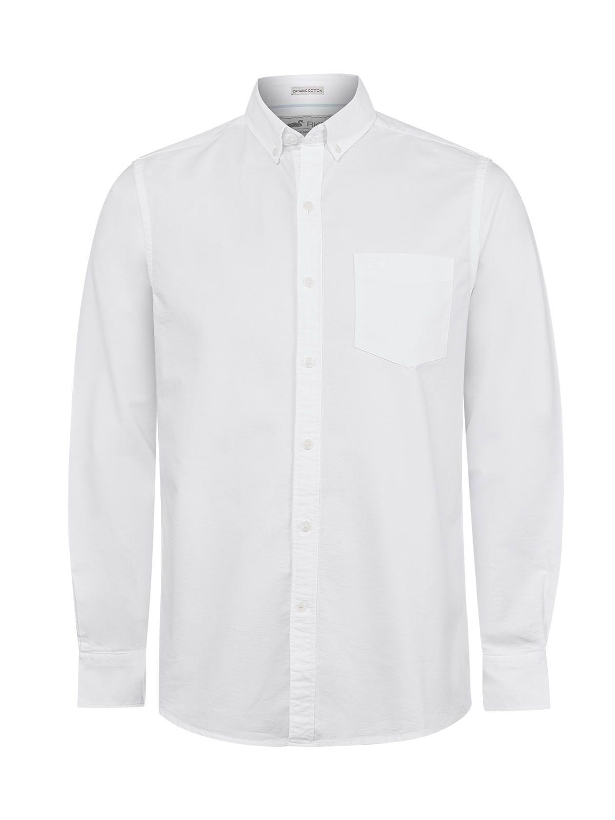Camisa Algodón Orgánico Hombre Oxford Blanco Rockford-0