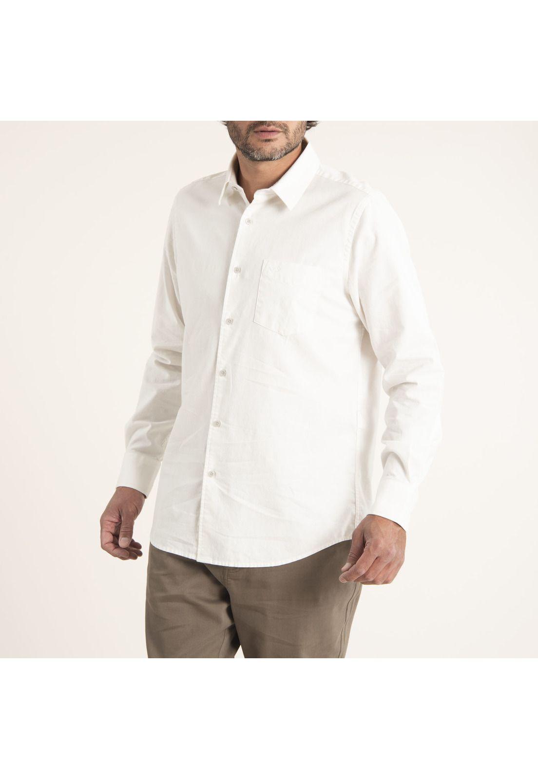 Camisa Hombre Algodón Orgánico Franel Blanco-1
