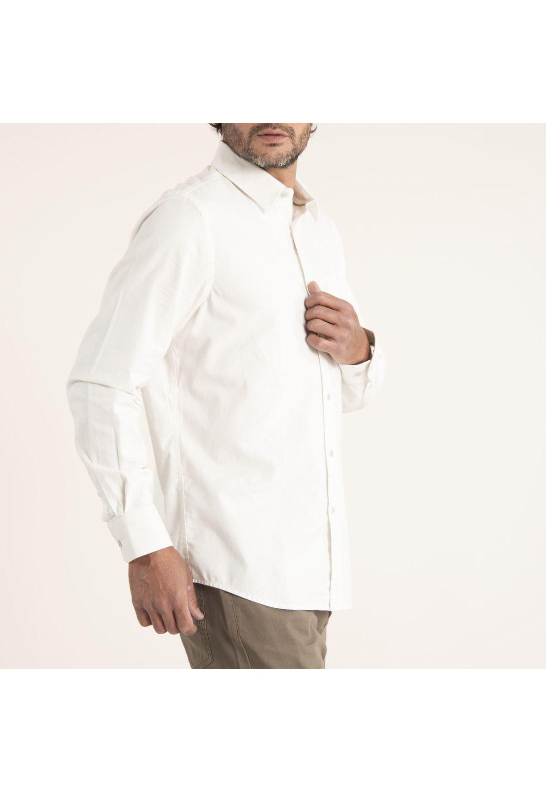Camisa Hombre Algodón Orgánico Franel Blanco-2