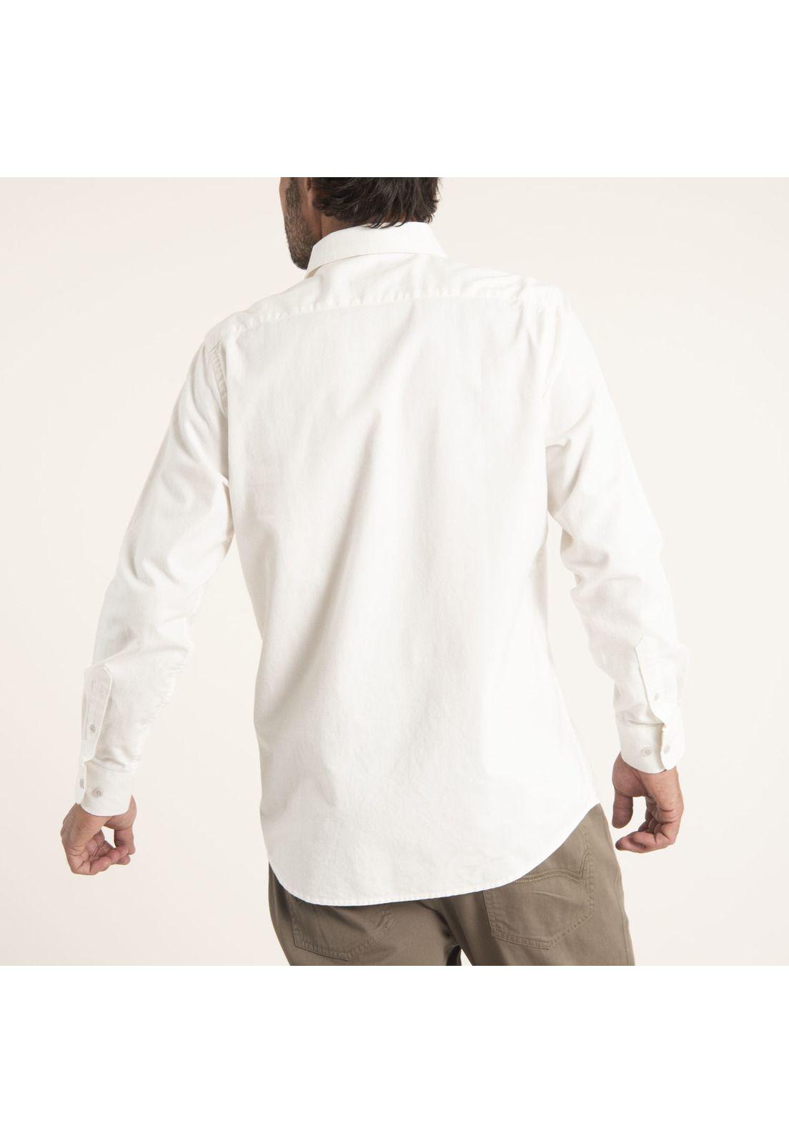Camisa Hombre Algodón Orgánico Franel Blanco-3