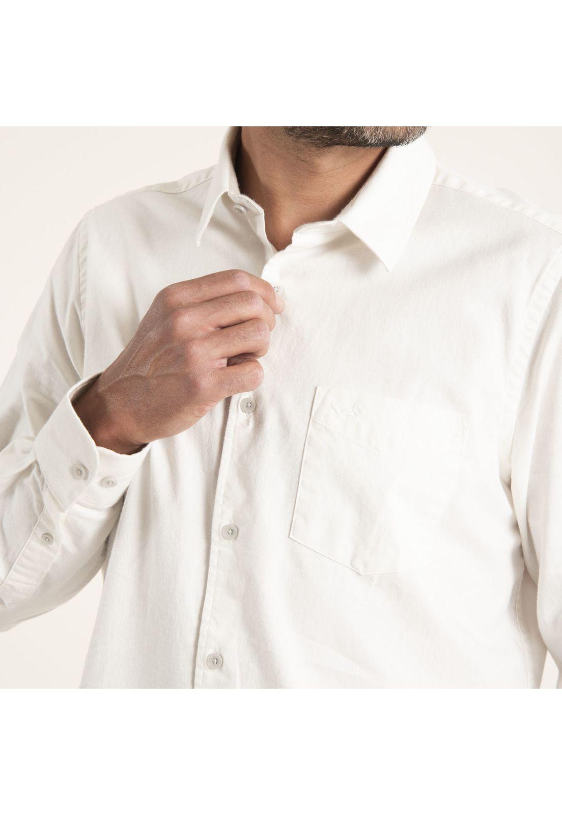 Camisa Hombre Algodón Orgánico Franel Blanco-4
