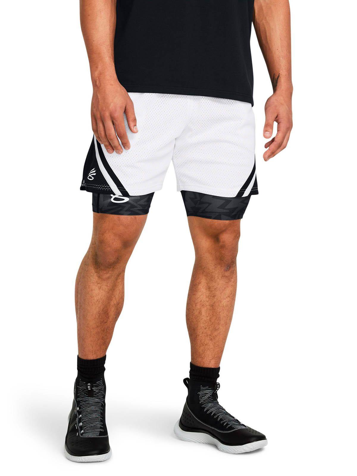 Short Basketball  Hombre Curry mesh short 4 Blanco -3