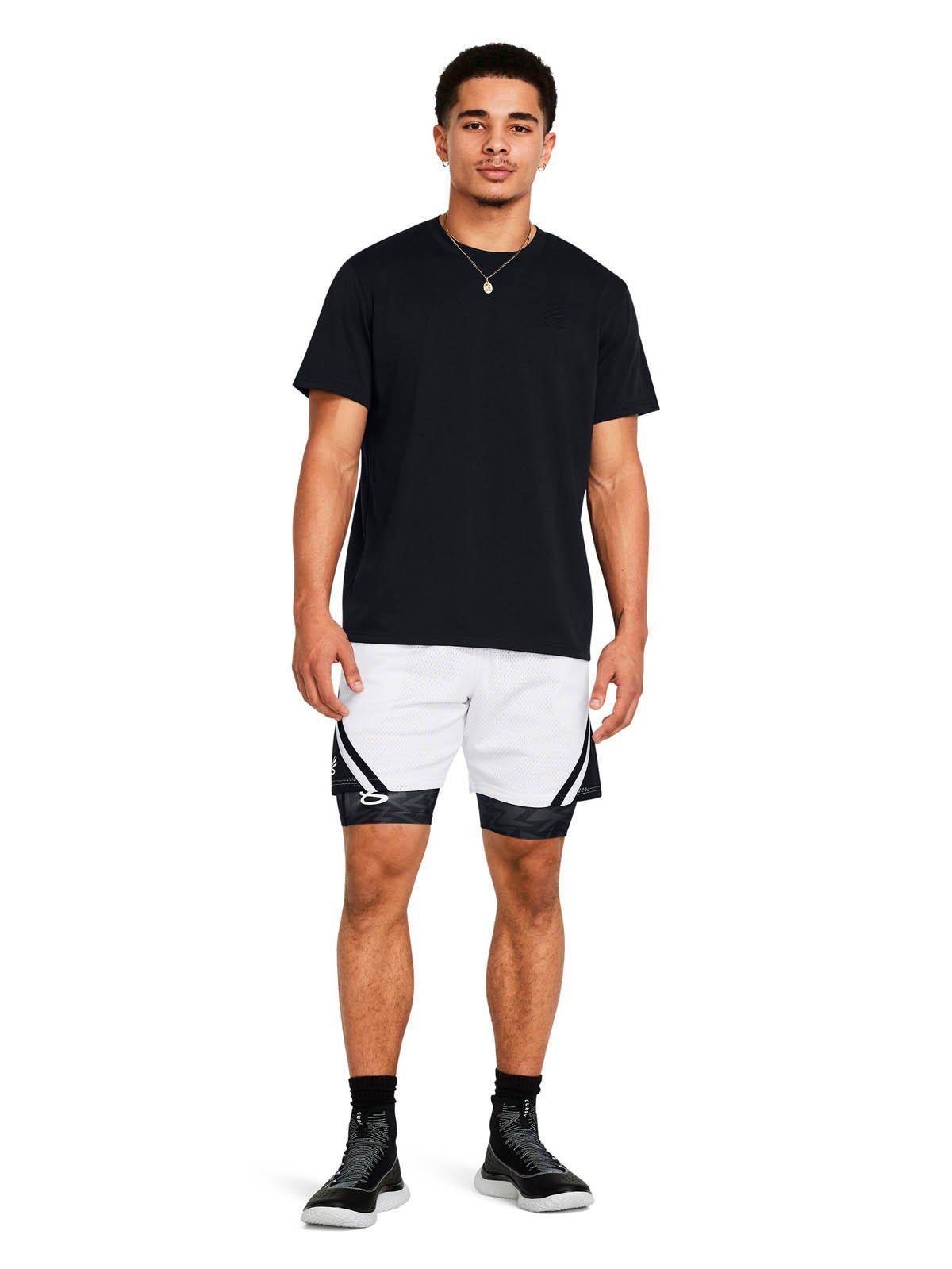 Short Basketball  Hombre Curry mesh short 4 Blanco -5