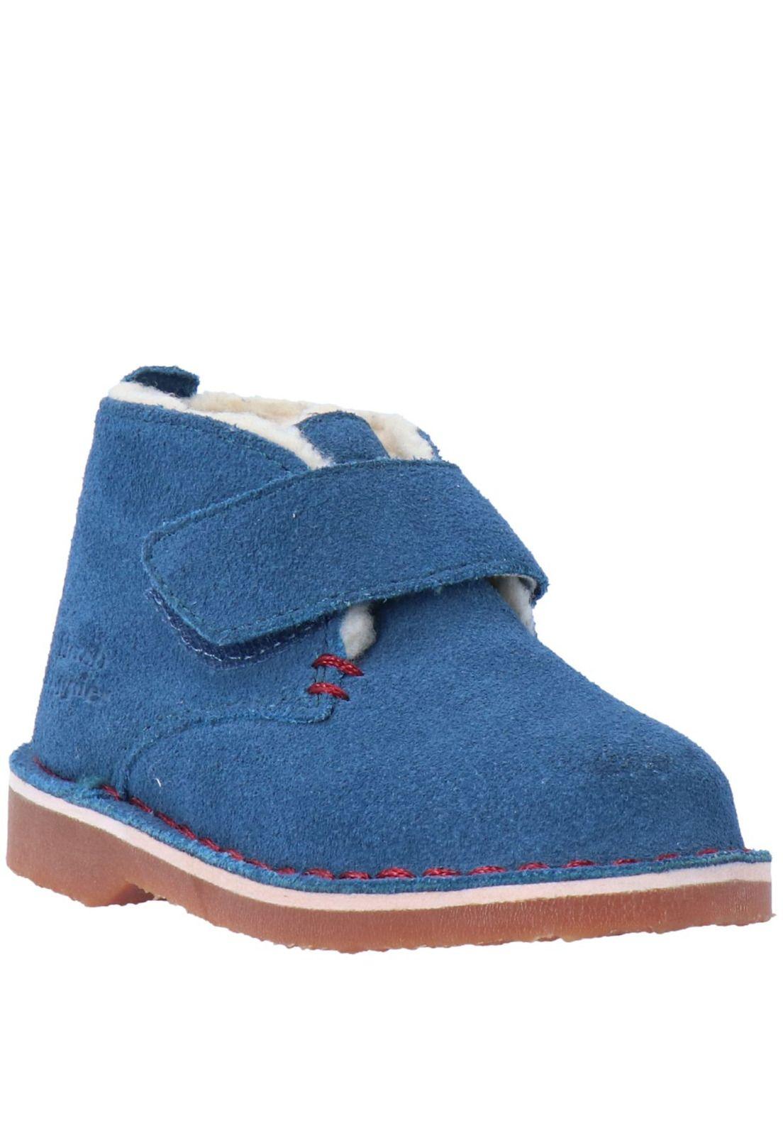 Botin Nino Cuero Andy Velcro Azul-0