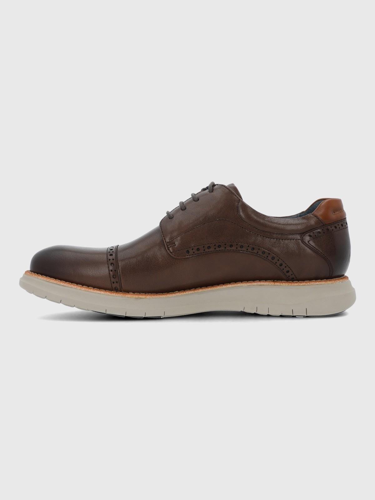 Zapato Cuero Hombre Sequio Café-4