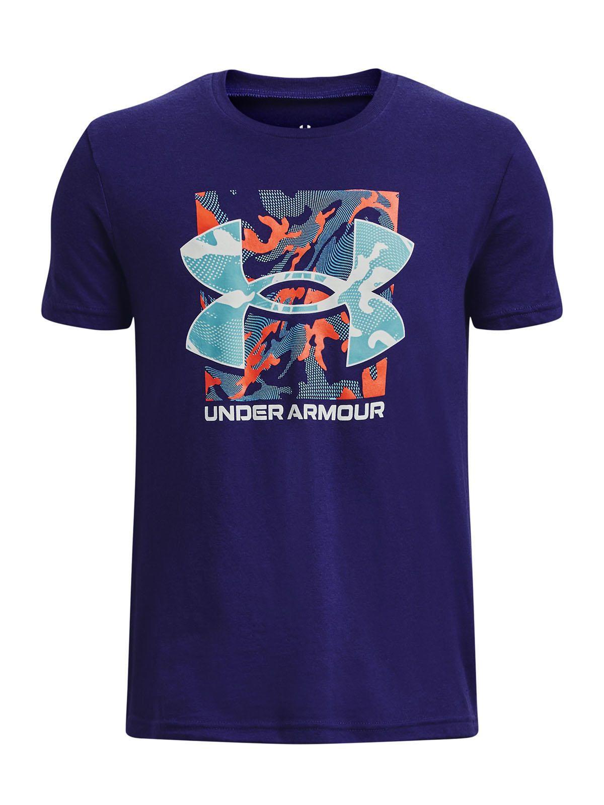 Polera manga corta Box Logo Camo niño Azul-0