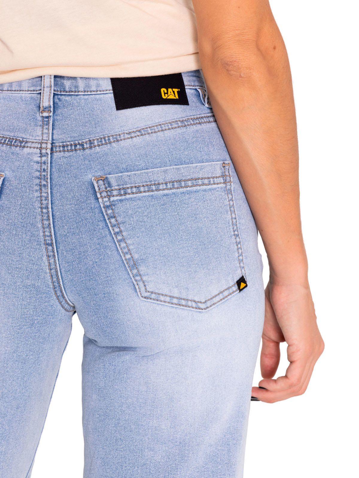 Jeans Wide Leg Mujer Triblend Stretch Denim Gris CAT-4