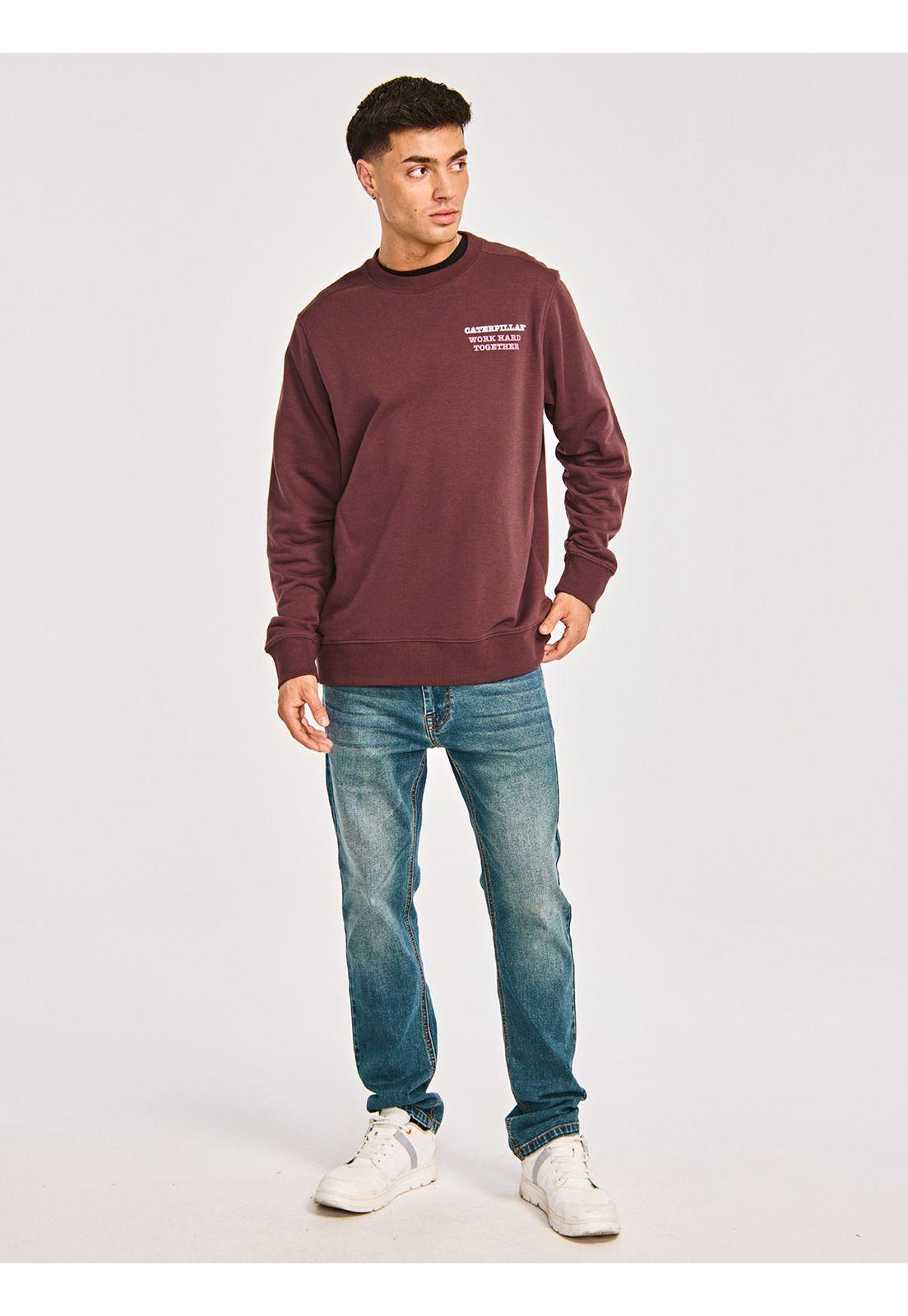 Polerón Hombre Graphic French Terry Crewneck Burdeo-8