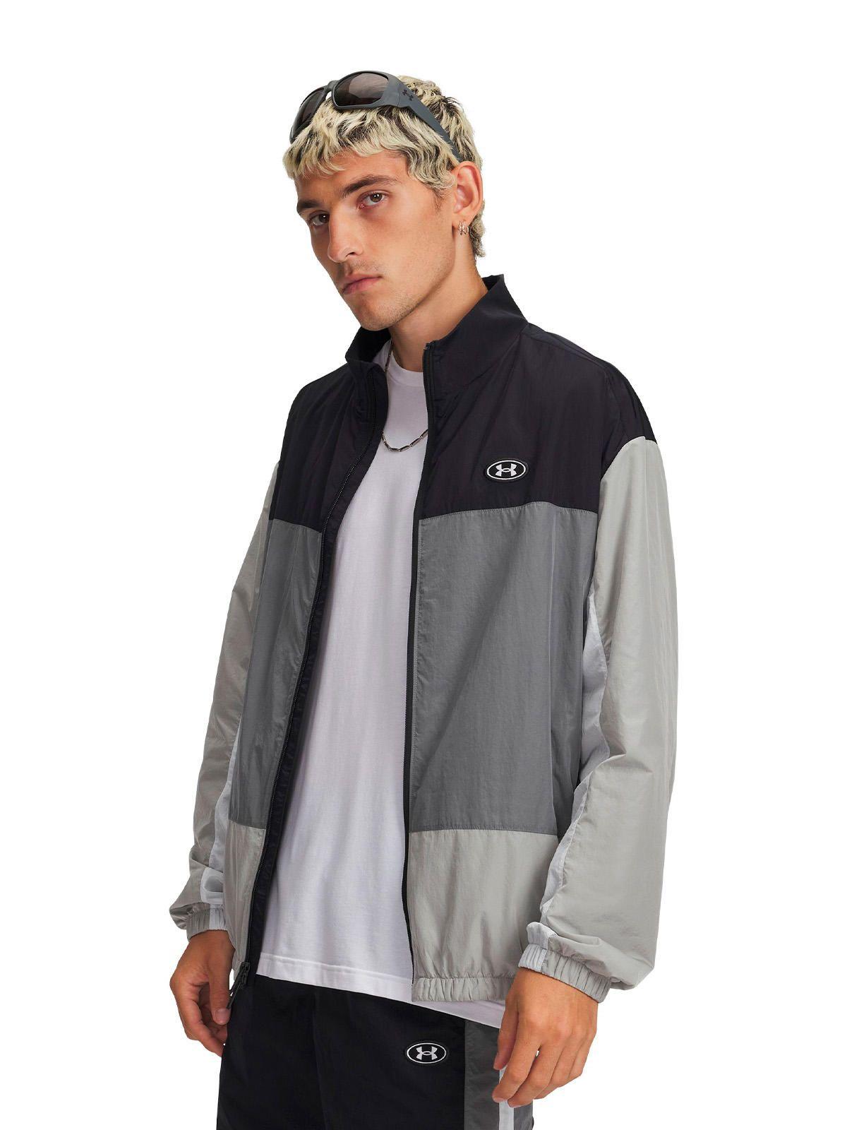 Poleron UA Icon Woven Track Full Zip Negro Hombre-0