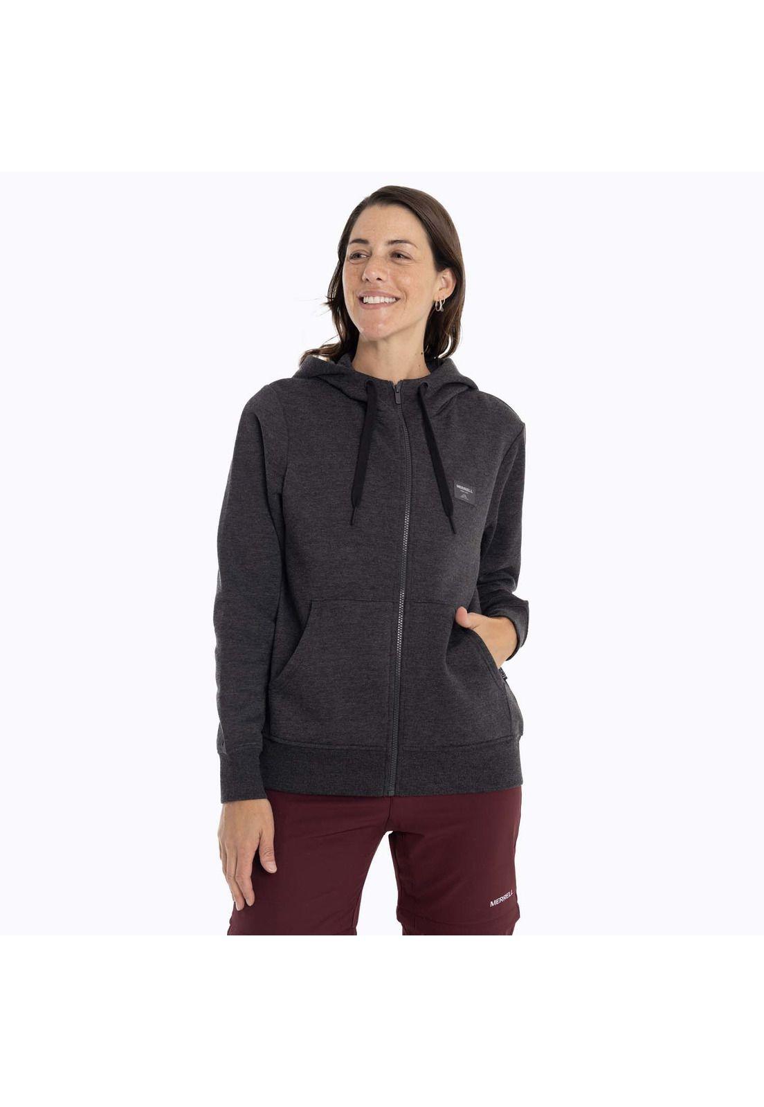 Poleron Mujer Alsek Sweatshirt Gris oscuro Merrell-0
