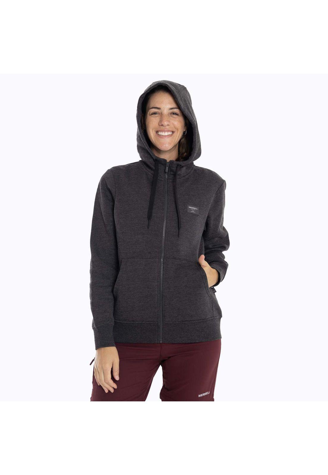 Poleron Mujer Alsek Sweatshirt Gris oscuro Merrell-1
