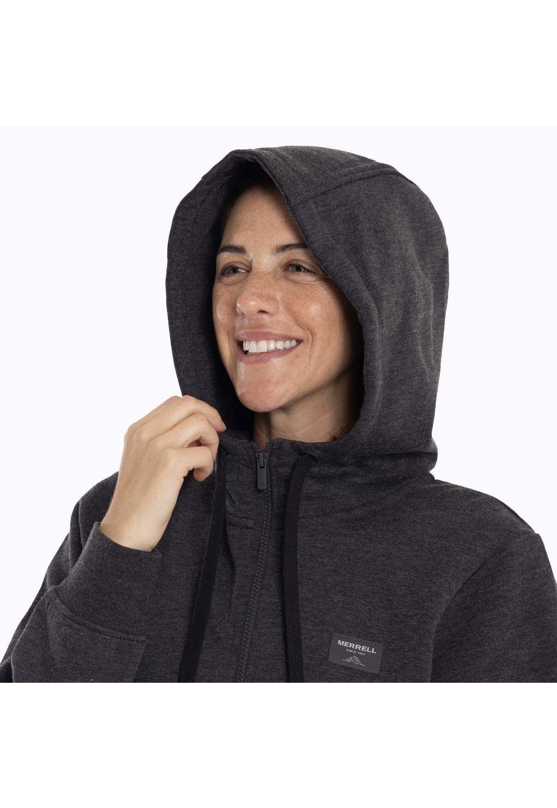 Poleron Mujer Alsek Sweatshirt Gris oscuro Merrell-6