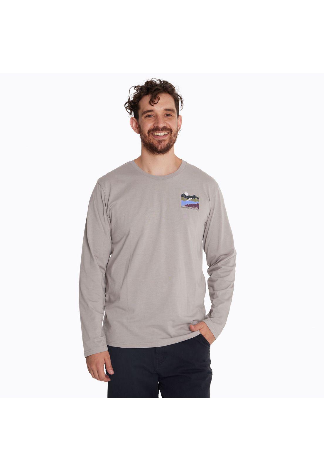 Polera Hombre Logo Gris-0
