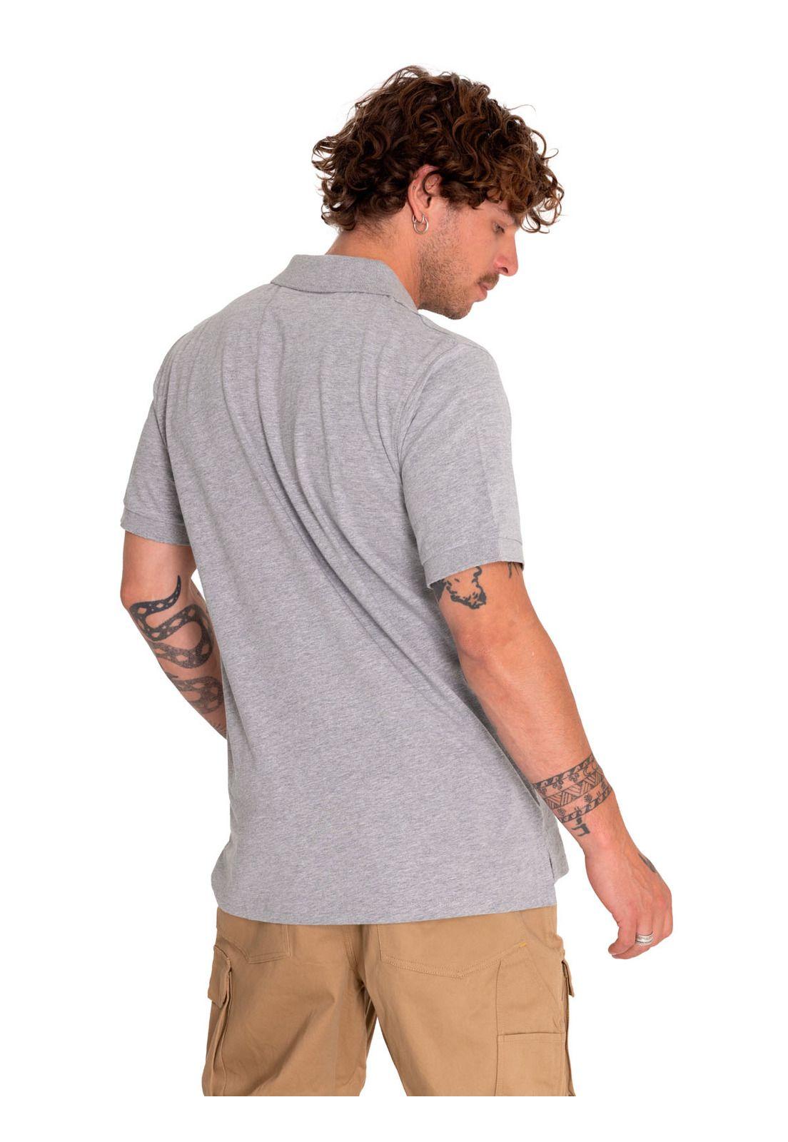 Polera Polo Casual Hombre Cat Logo Jersey Polo Gris-3