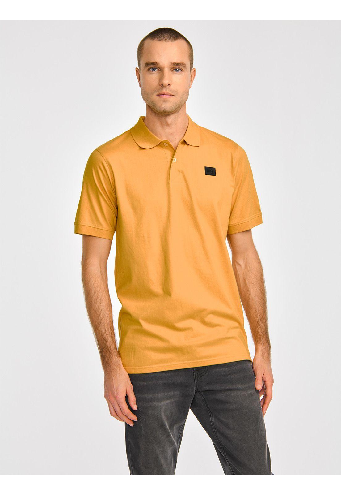 Polera Polo Hombre Cat Logo Jersey Polo Amarillo-0