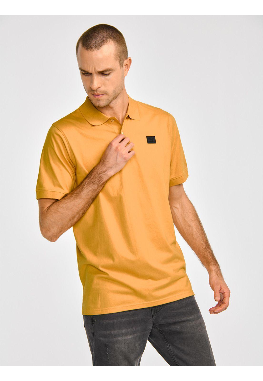 Polera Polo Hombre Cat Logo Jersey Polo Amarillo-1