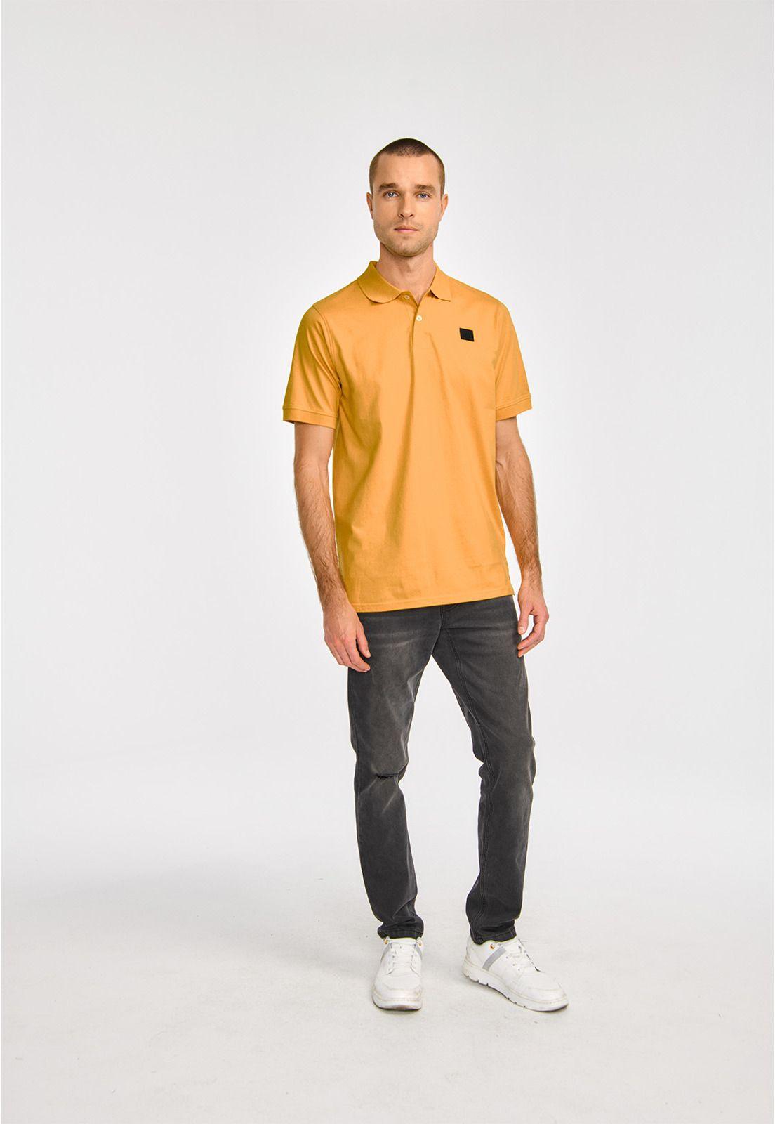 Polera Polo Hombre Cat Logo Jersey Polo Amarillo-3