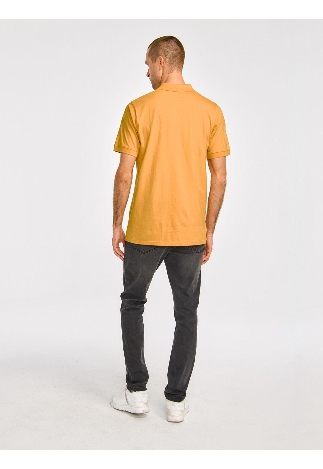 Polera Polo Hombre Cat Logo Jersey Polo Amarillo-5