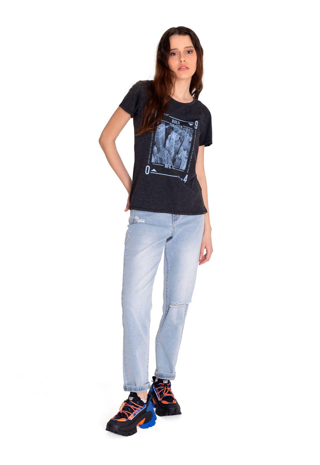 Polera Manga Corta Mujer Crew Graphic Tee 2 Negro-5