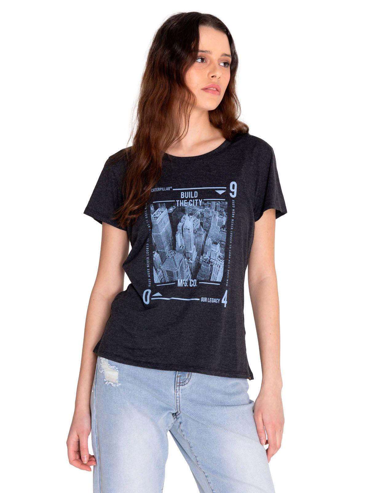 Polera Manga Corta Mujer Crew Graphic Tee 2 Negro-0