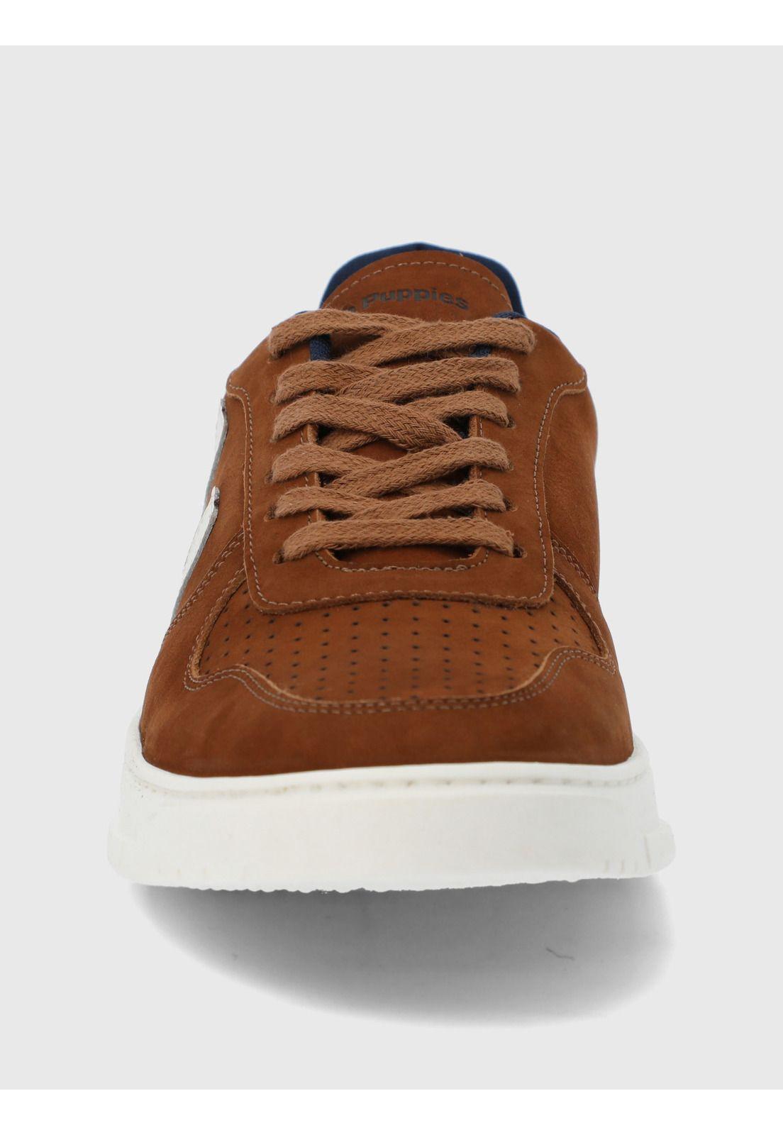 Zapatilla Cuero Hombre Philippe Café Claro-2