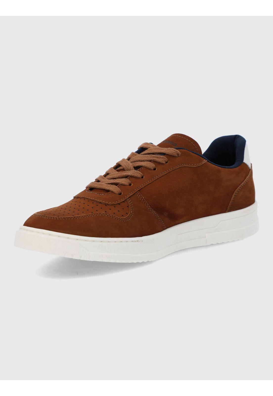 Zapatilla Cuero Hombre Philippe Café Claro-3