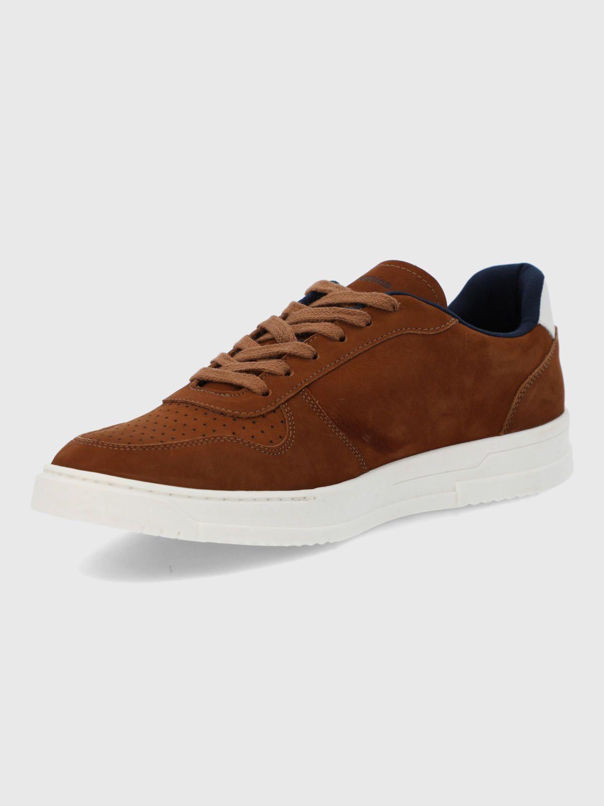 Zapatilla Cuero Hombre Philippe Café Claro-3