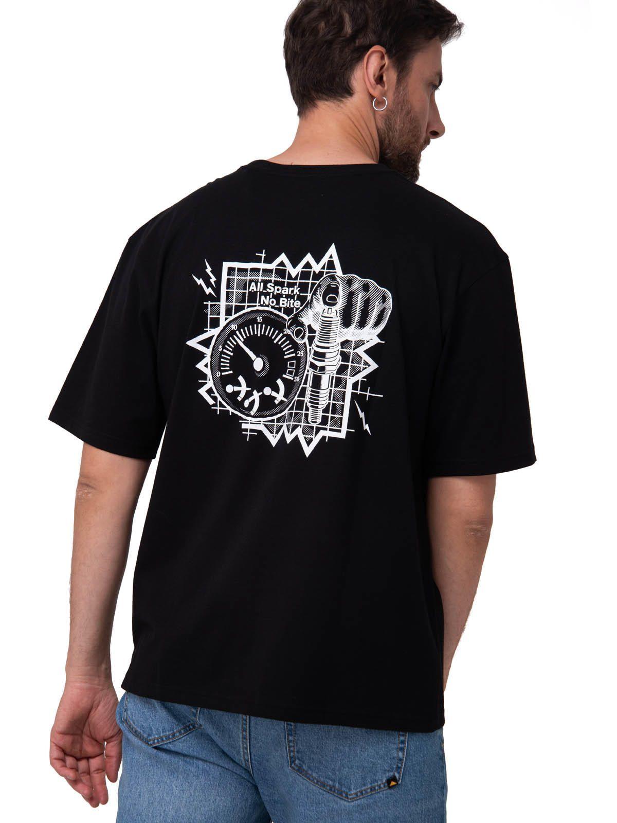 Polera Manga Corta Hombre Diseño SCI FI Negro-1