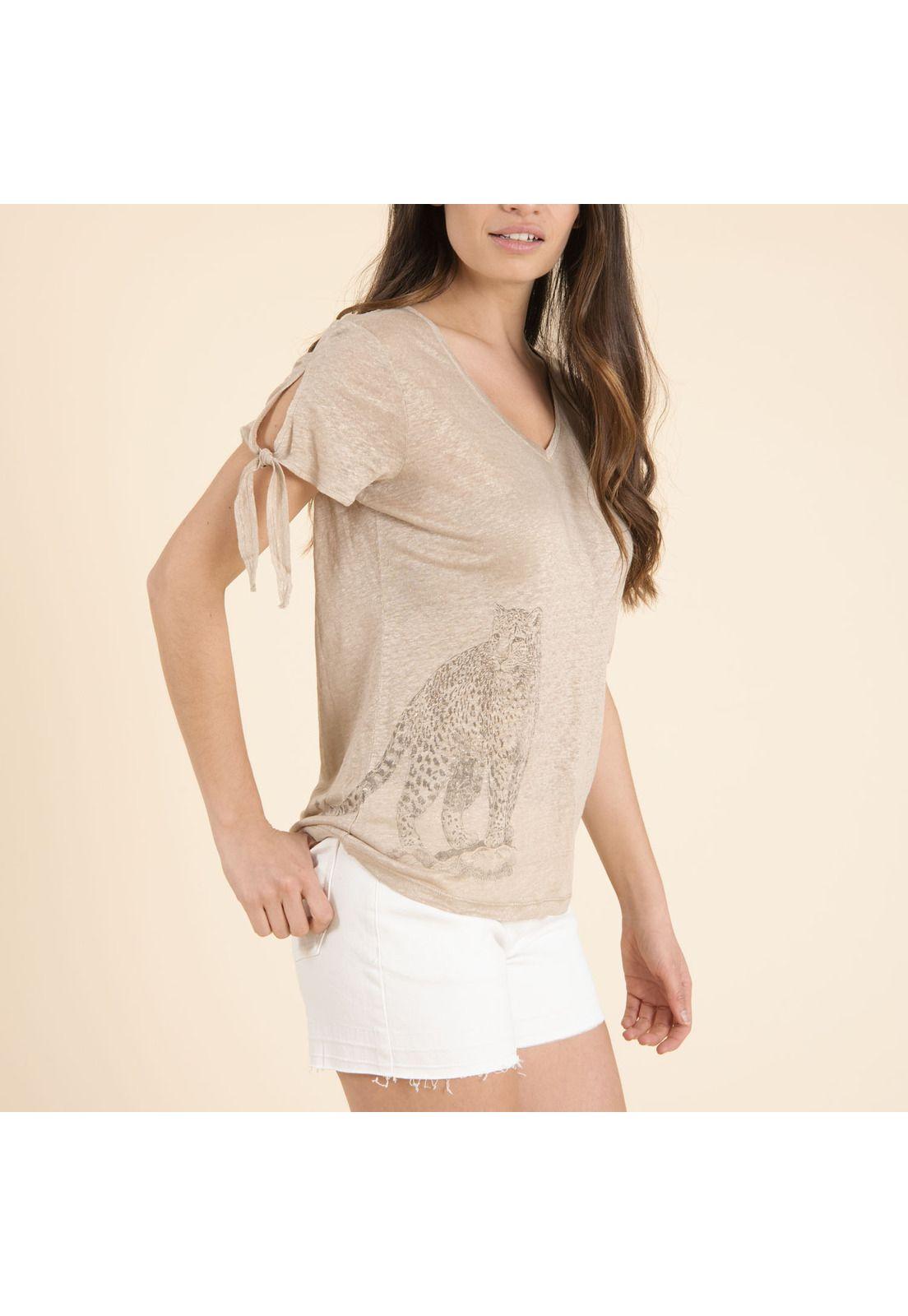Polera Lino Orgánico Mujer Organic Dorado-2