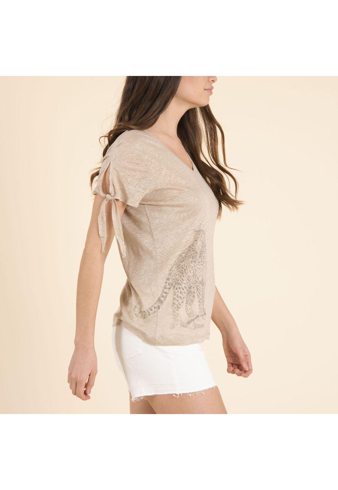 Polera Lino Orgánico Mujer Organic Dorado-3