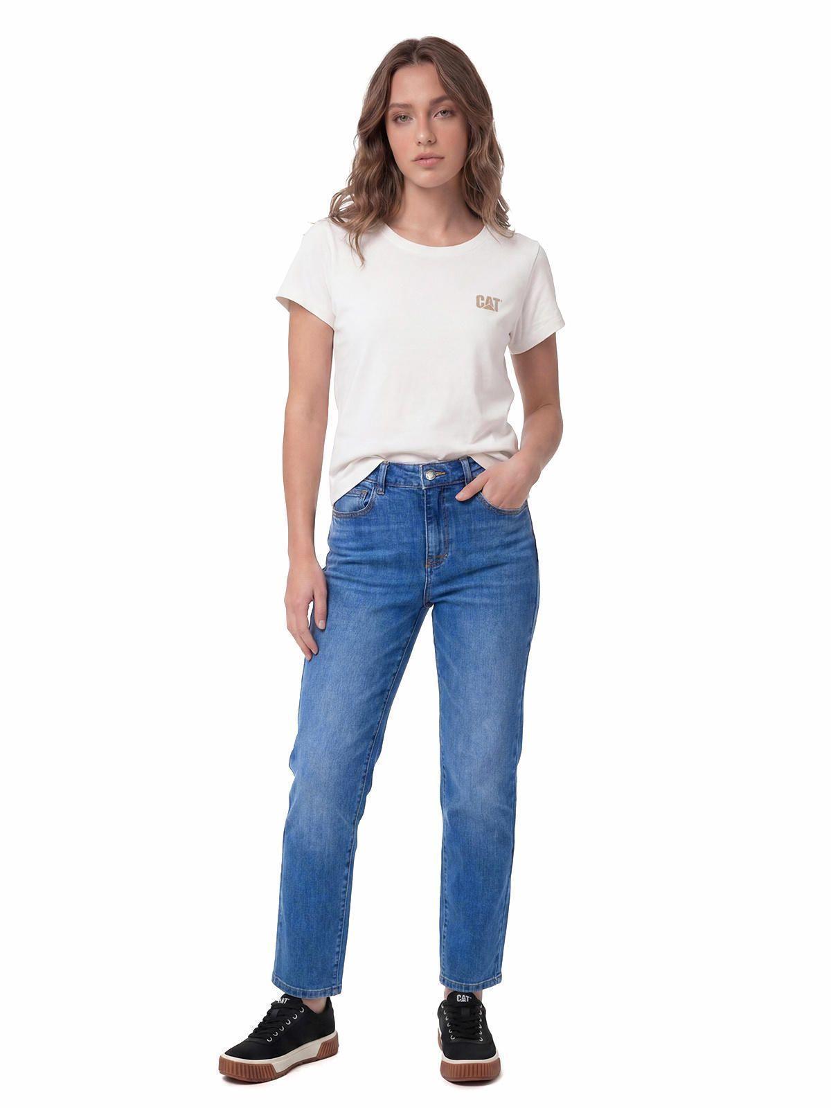 Jeans Mujer High-Rise Straight Leg Azul índigo-3