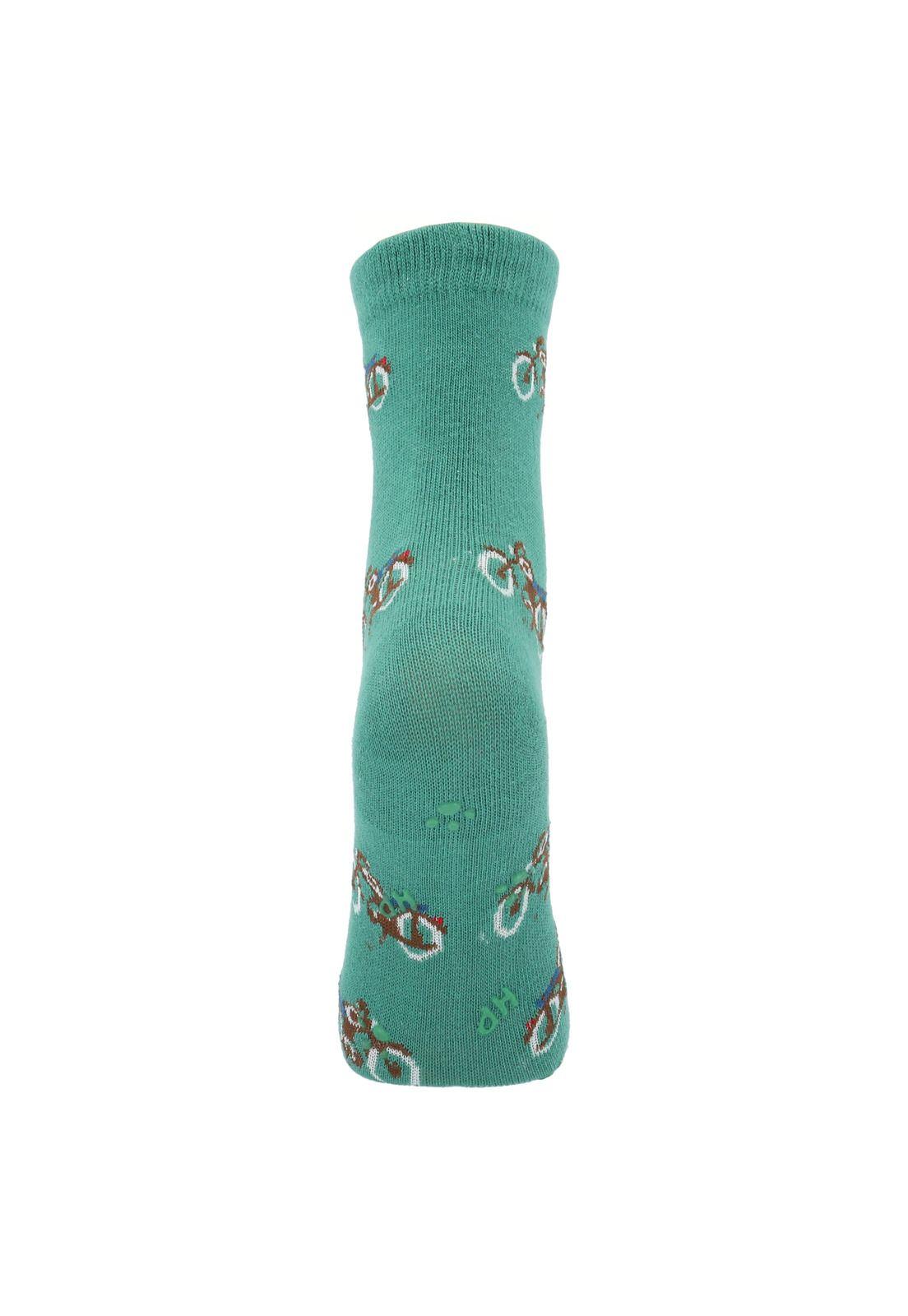 Calcetín Algodón Niño Motorbikeb Verde-1