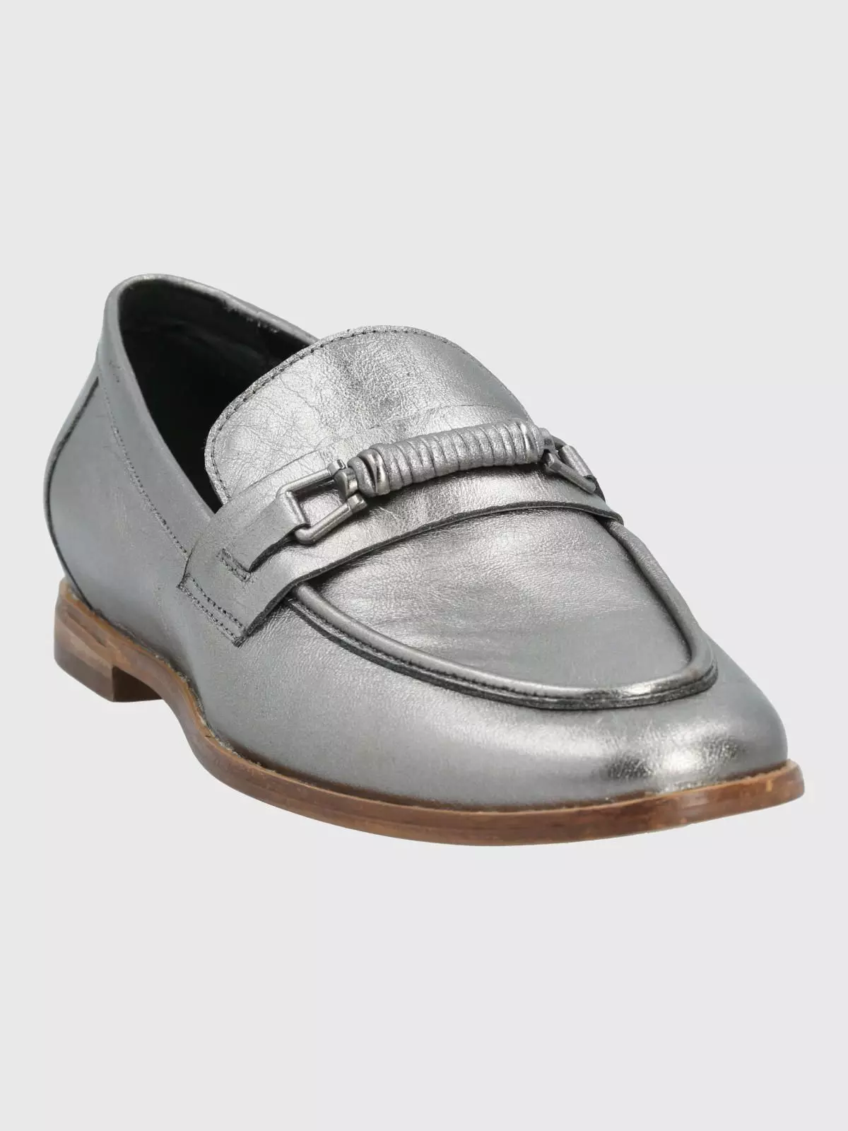 Mocasin Cuero Mujer Madsen Metalizado-0