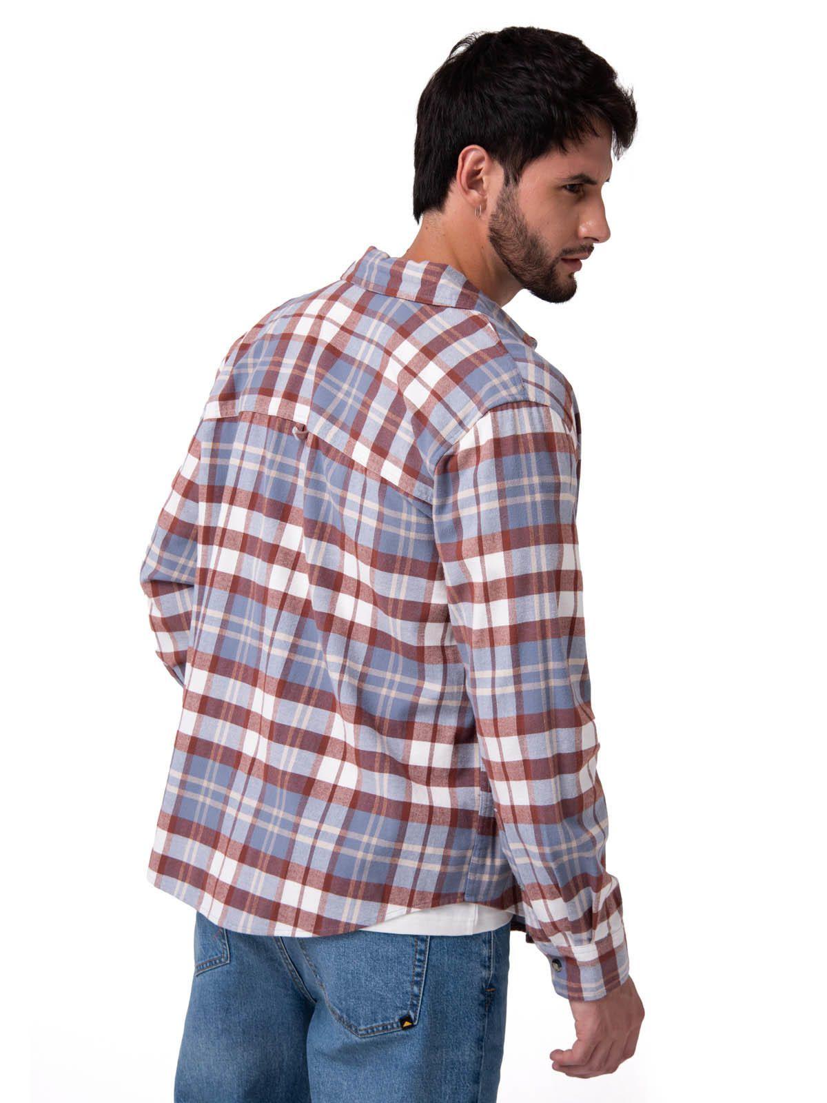 Camisa Manga Larga Hombre Classic Flannel Celeste-1