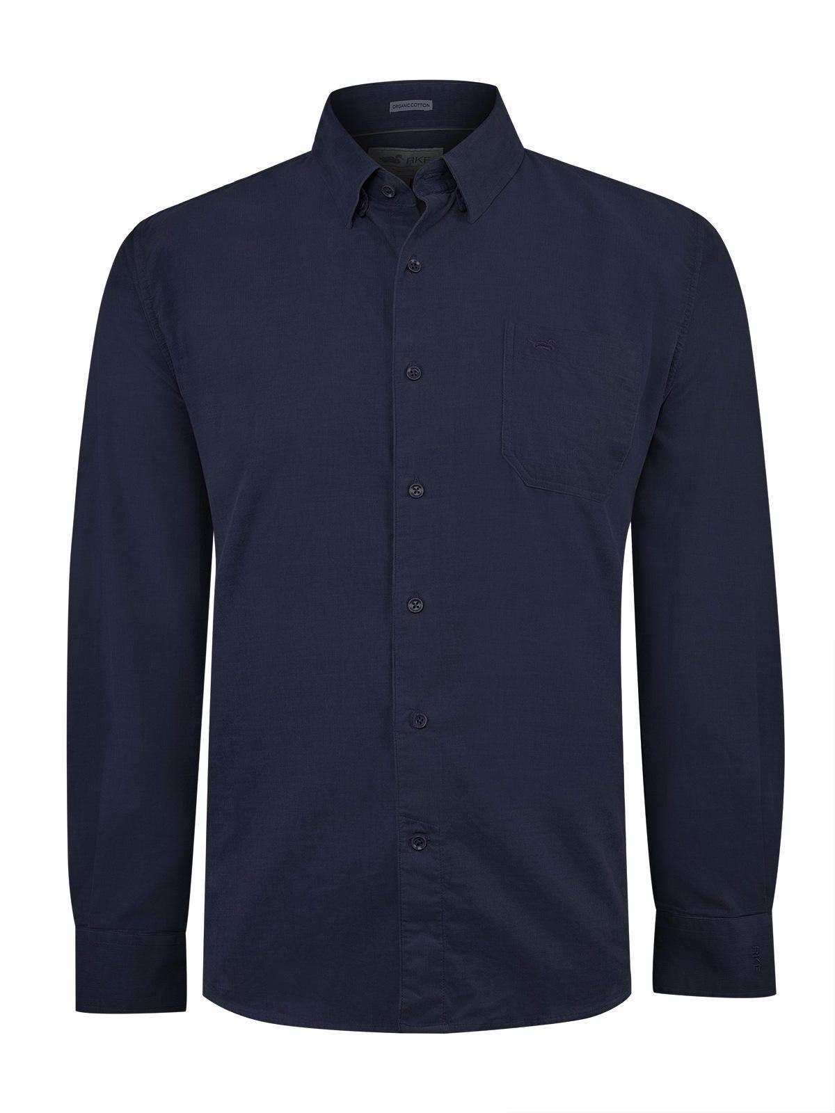Camisa Algodón Orgánico Hombre Corduroy Azul marino-0