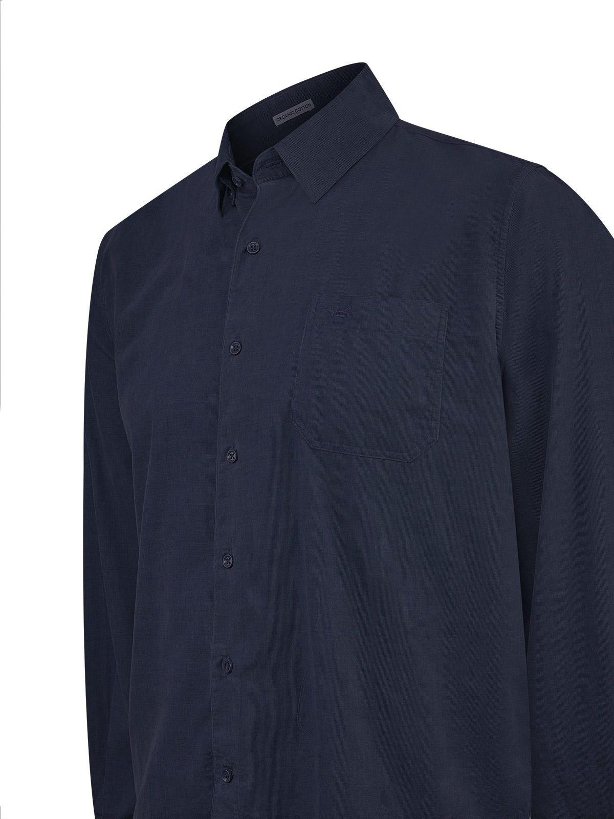 Camisa Algodón Orgánico Hombre Corduroy Azul marino-3