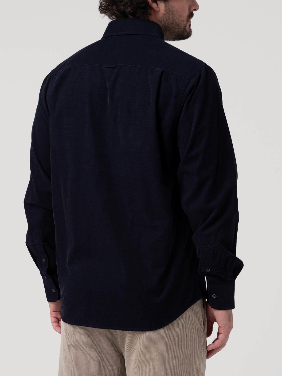 Camisa Algodón Orgánico Hombre Corduroy Azul marino-5