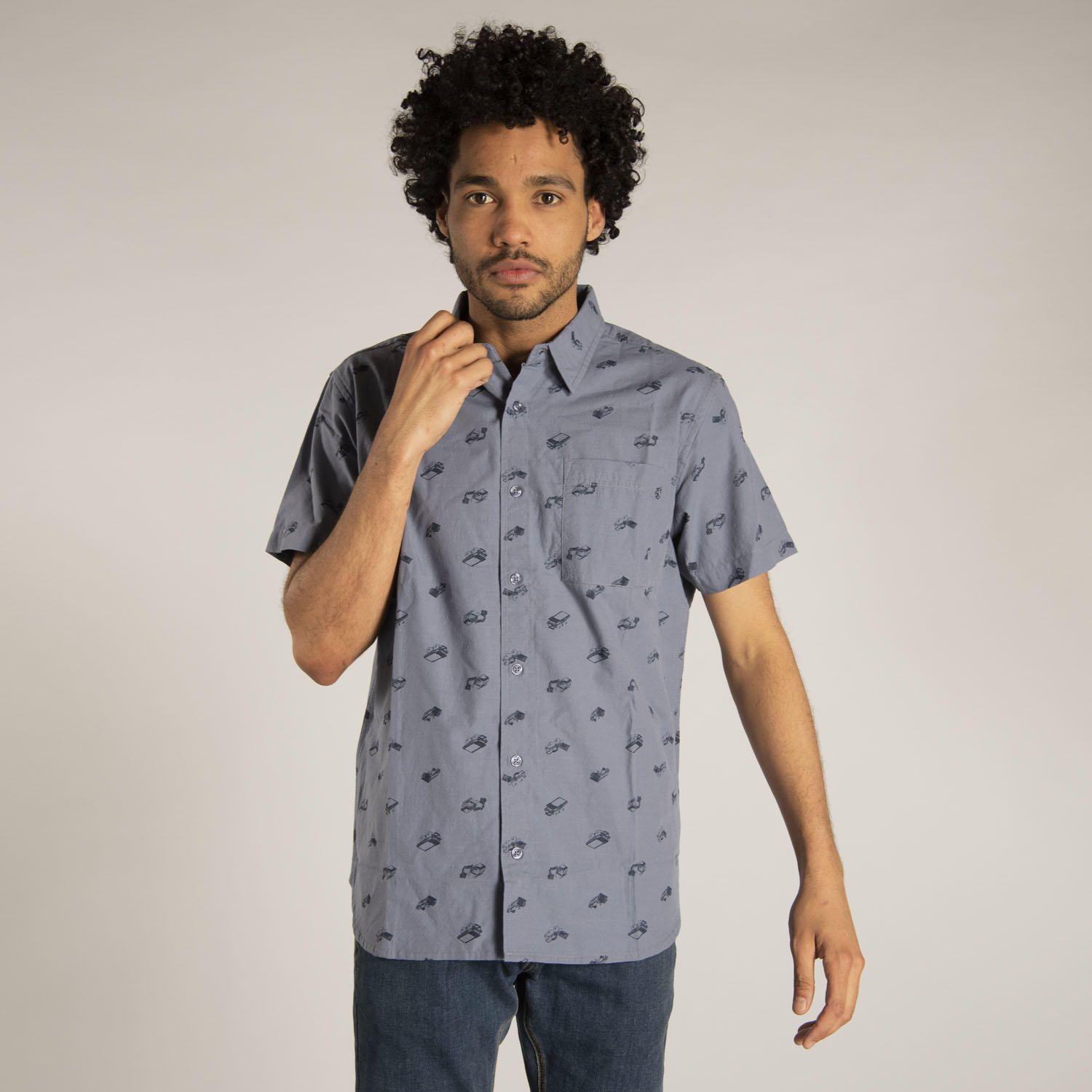 Camisa M/C Hombre Foundation S/S Ao Sh Azul-0