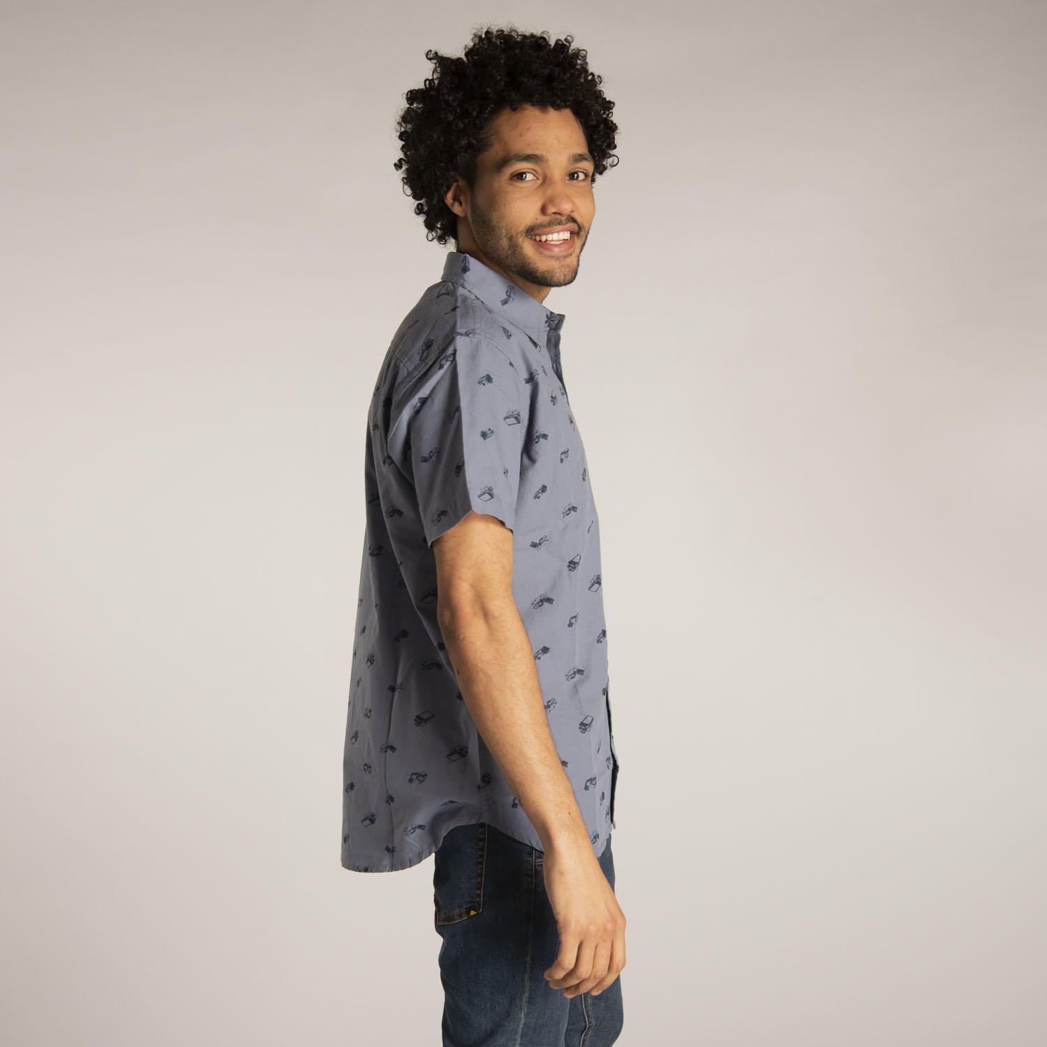 Camisa M/C Hombre Foundation S/S Ao Sh Azul-1