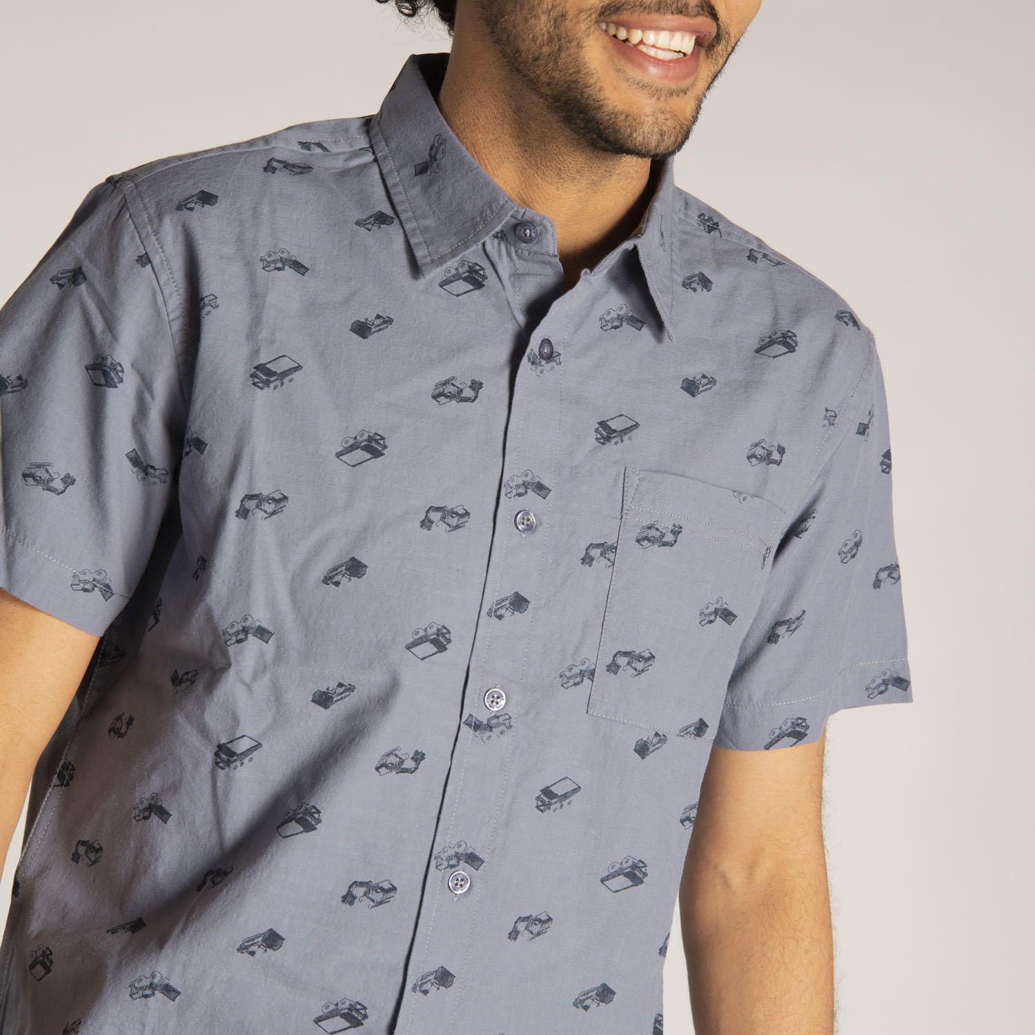 Camisa M/C Hombre Foundation S/S Ao Sh Azul-4