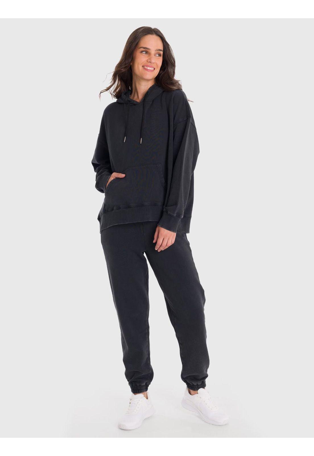 Polerón Mujer Hoodie Mich Negro-0
