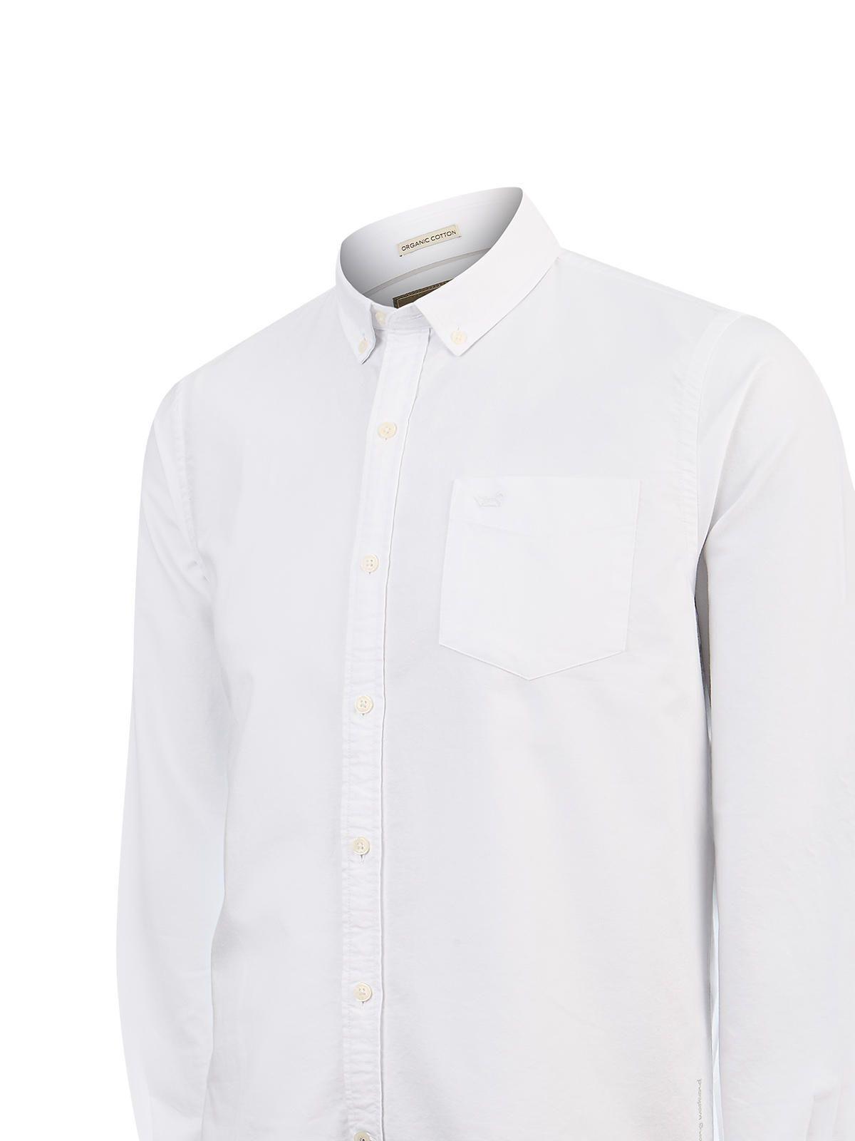 Camisa Algodón Hombre Oxford Blanco-3