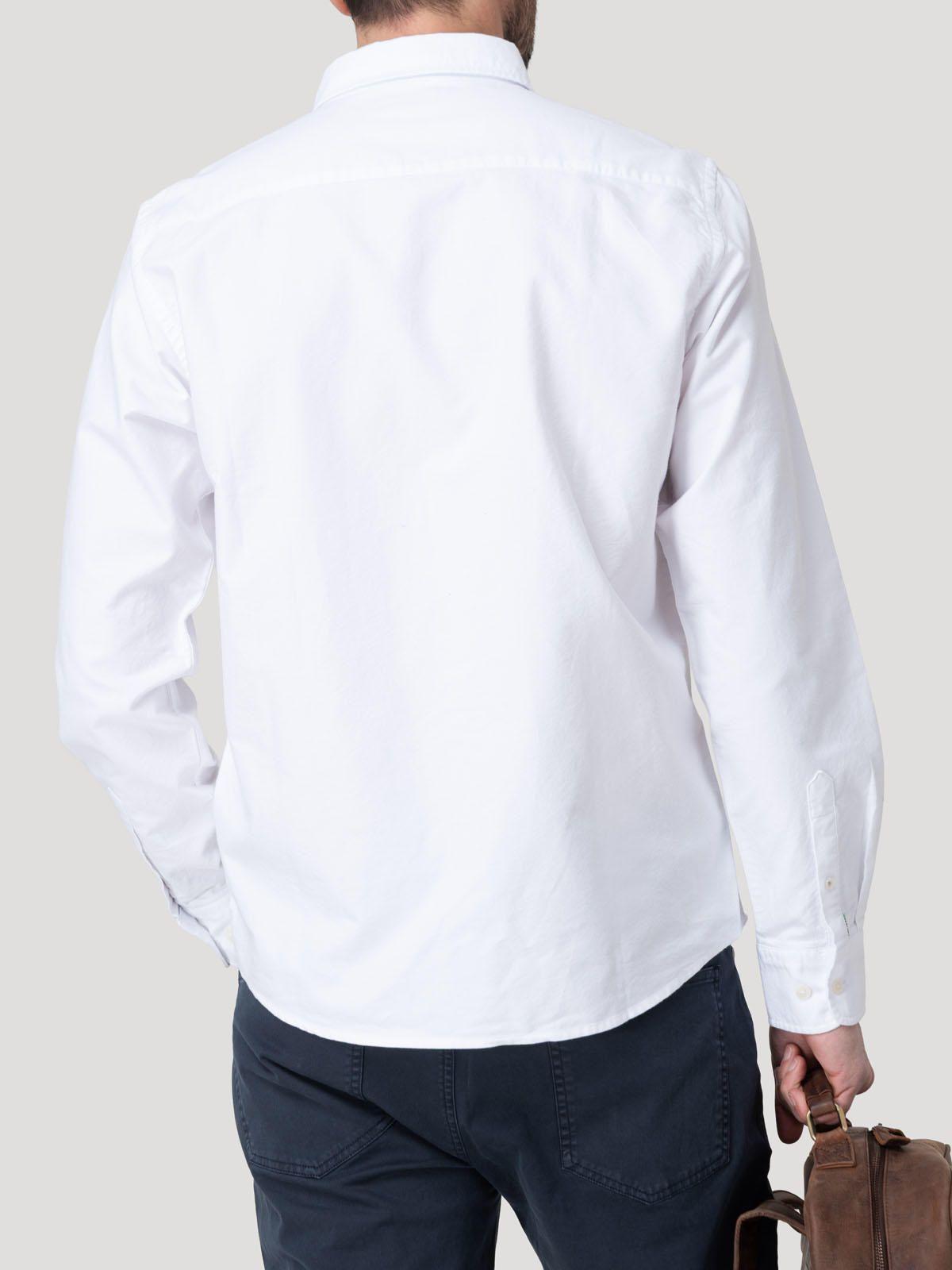 Camisa Algodón Hombre Oxford Blanco-5