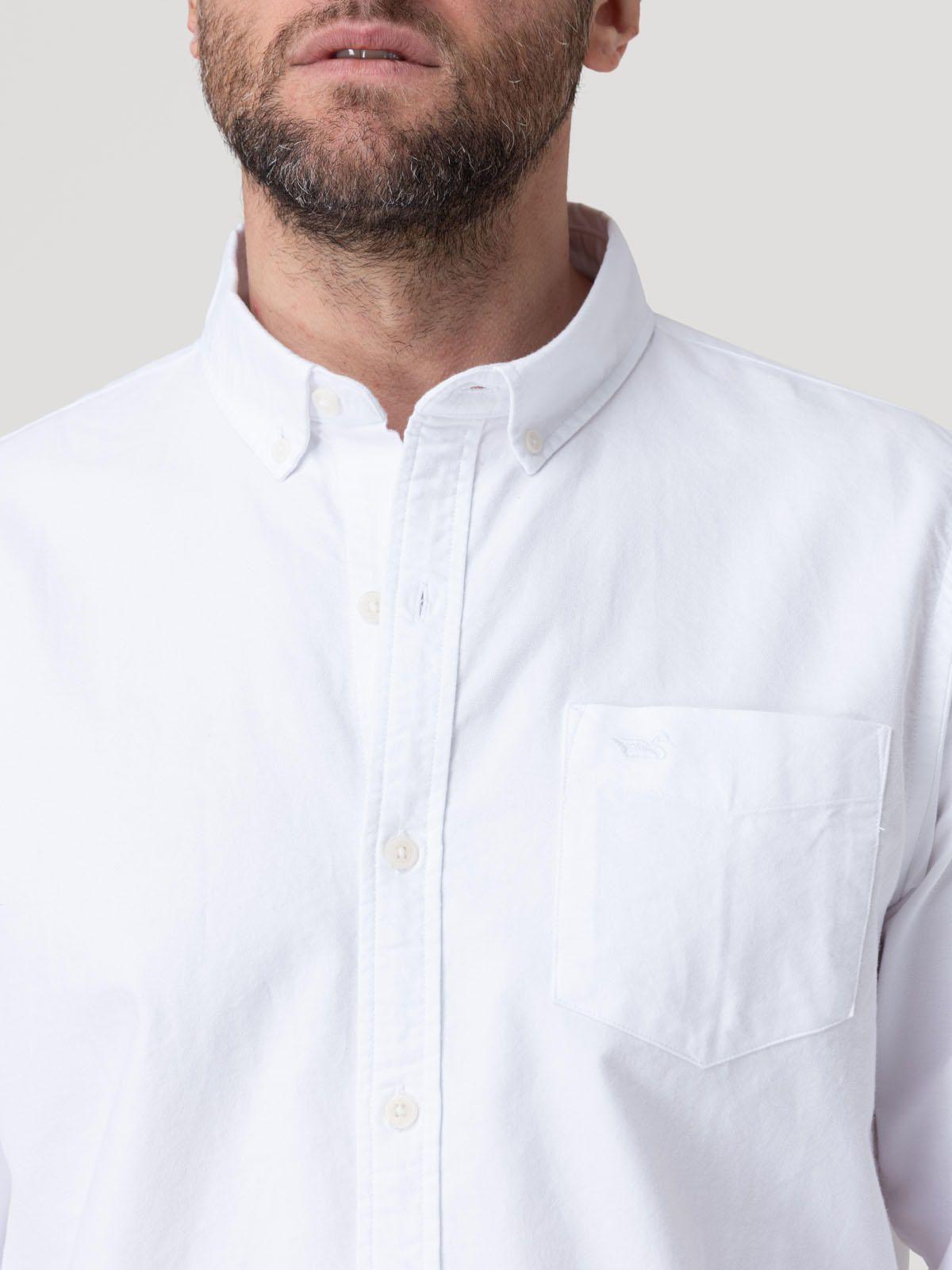 Camisa Algodón Hombre Oxford Blanco-6