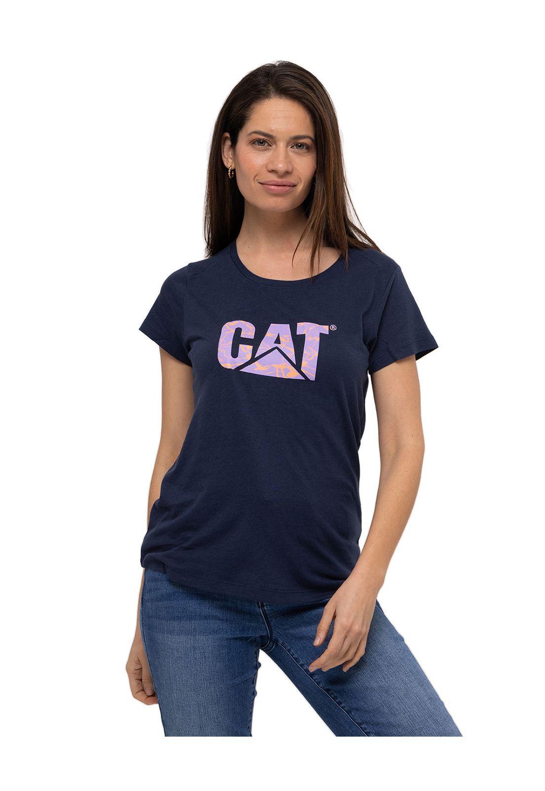 Polera M/C Logo Scoop Neck Azul Mujer-0