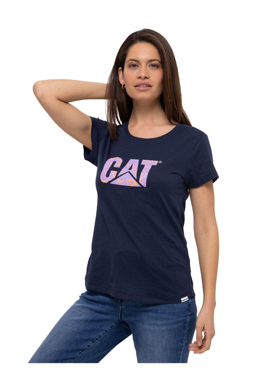 Polera M/C Logo Scoop Neck Azul Mujer-1
