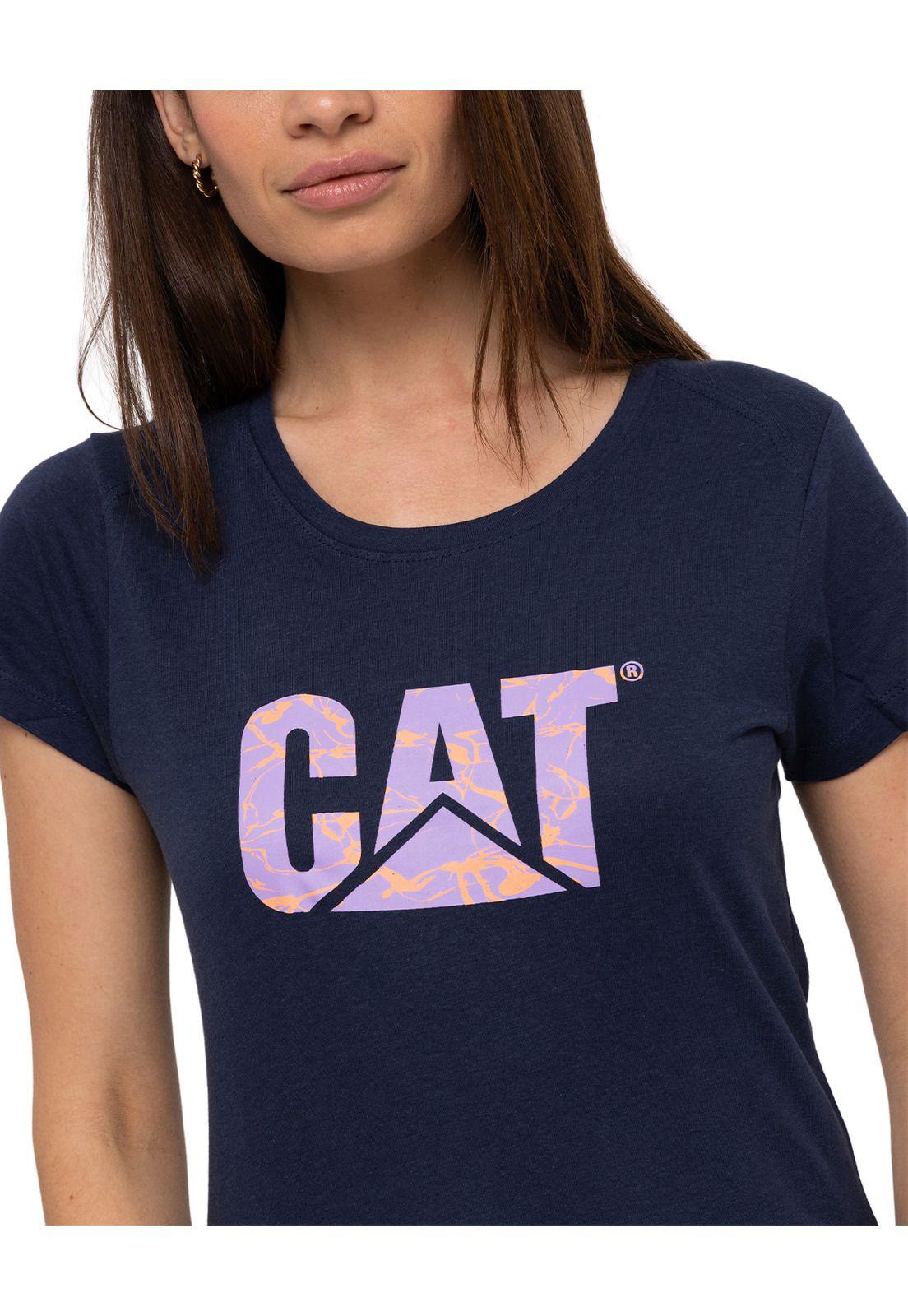 Polera M/C Logo Scoop Neck Azul Mujer-3
