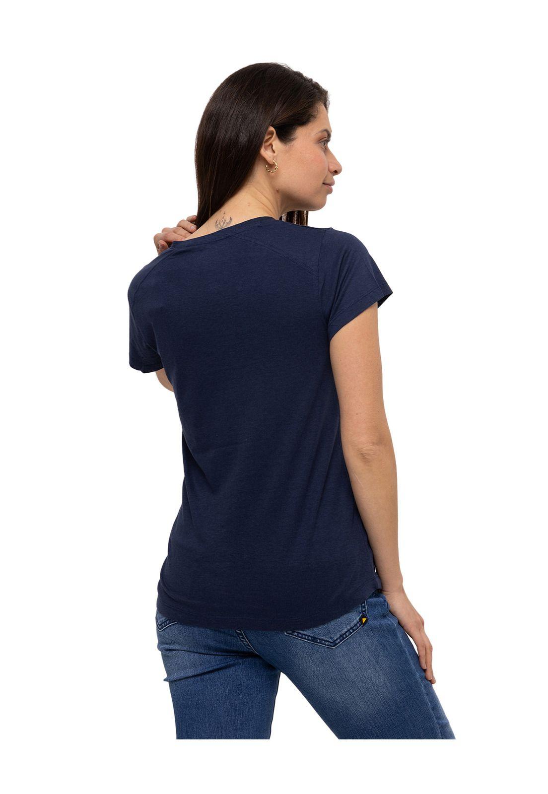Polera M/C Logo Scoop Neck Azul Mujer-4