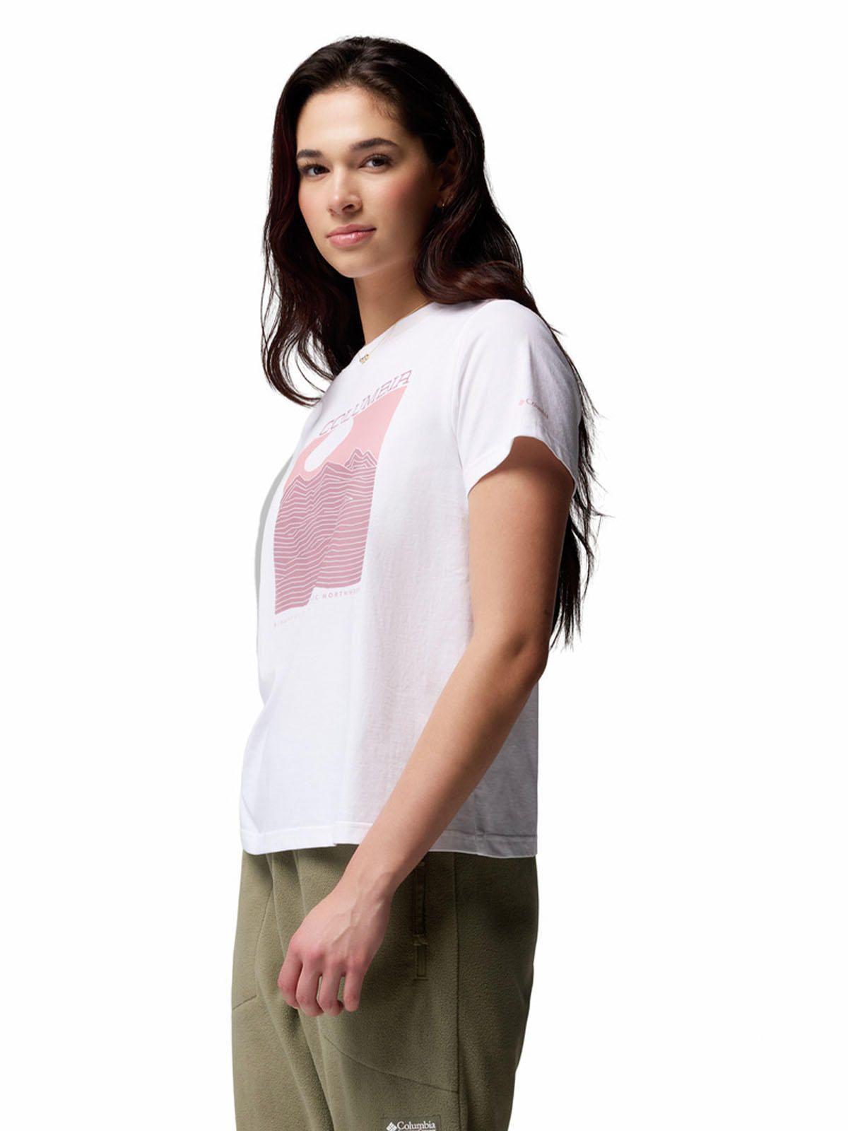 Polera M/C Mujer Rolling Bend Graphic Blanco-1