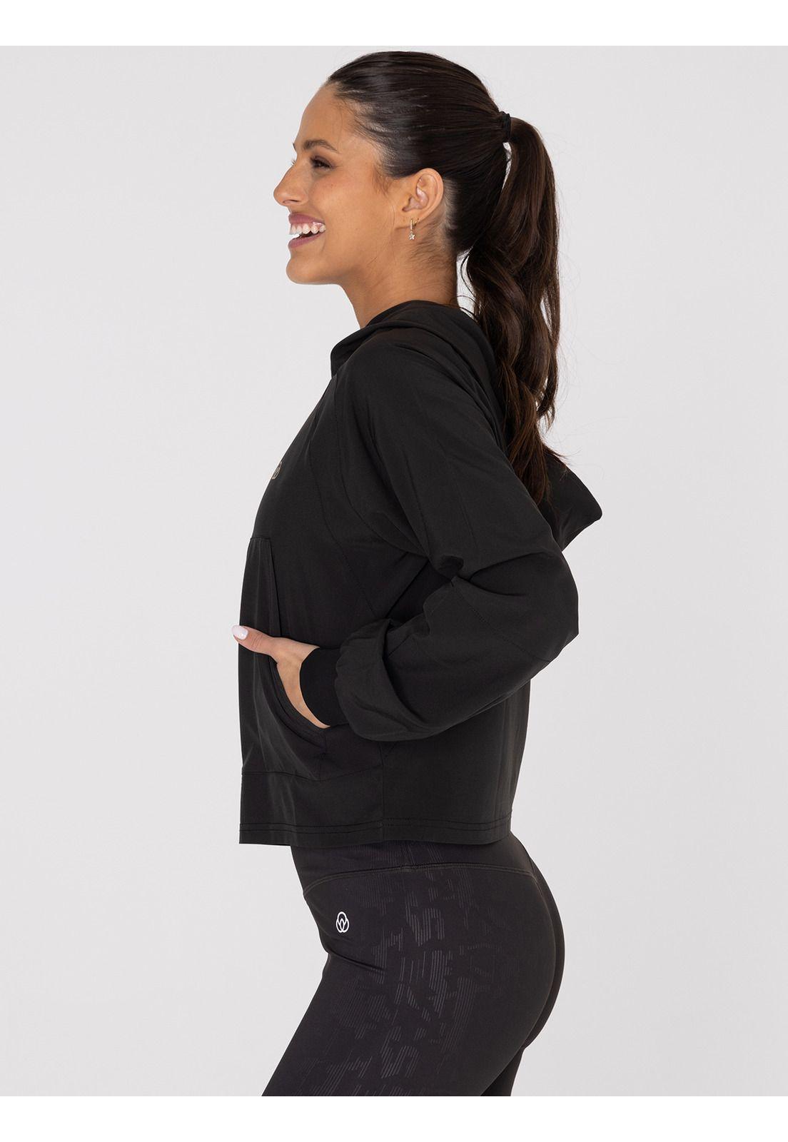 Polerón Mujer Half Zip Demi Negro-3